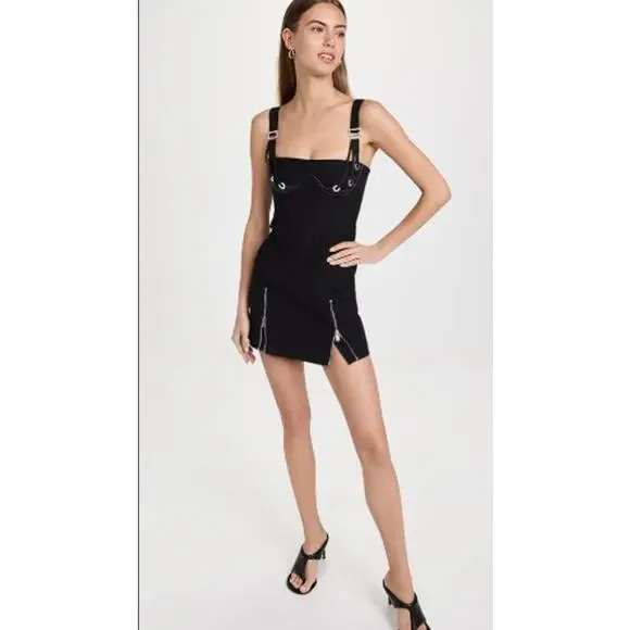 Dion Lee FAN LACE ZIP MINI DRESS